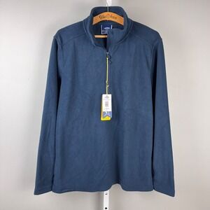 Aftco Sundown 1/4 Zip Fleece‎ Pullover Jacket Mens Large Navy Blue New NWT